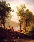 Albert Bierstadt Canvas Paintings - The Wolf River, Kansas